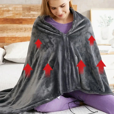 Wearable Heated Blanket Shawl for Arthritis Relief - USB-Powered Coral Velvet Throw